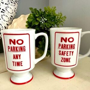 Vintage Royal Arnart 5th Avenue Pedestal Coffee Cups Mugs Ceramic Car Humor MCM